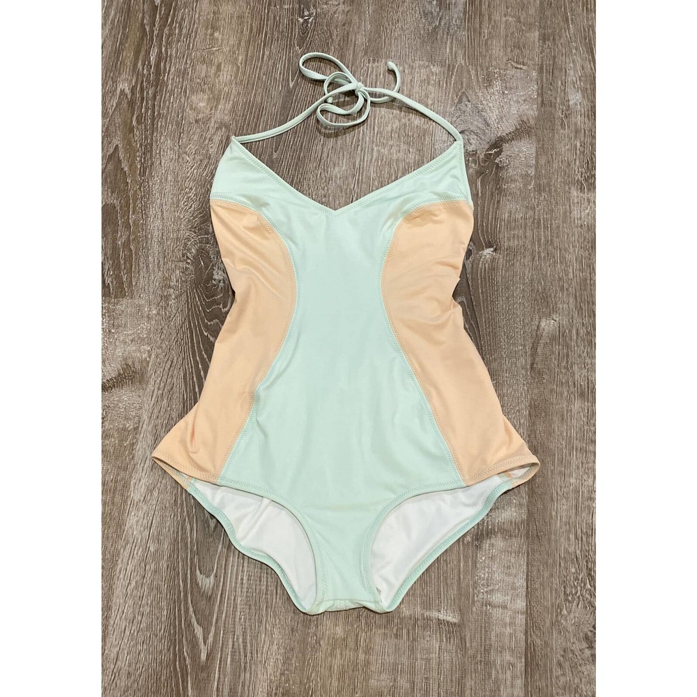 Kore Swim Peach Mint Green Halter Maillot